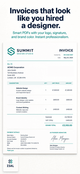 Professional invoice PDF